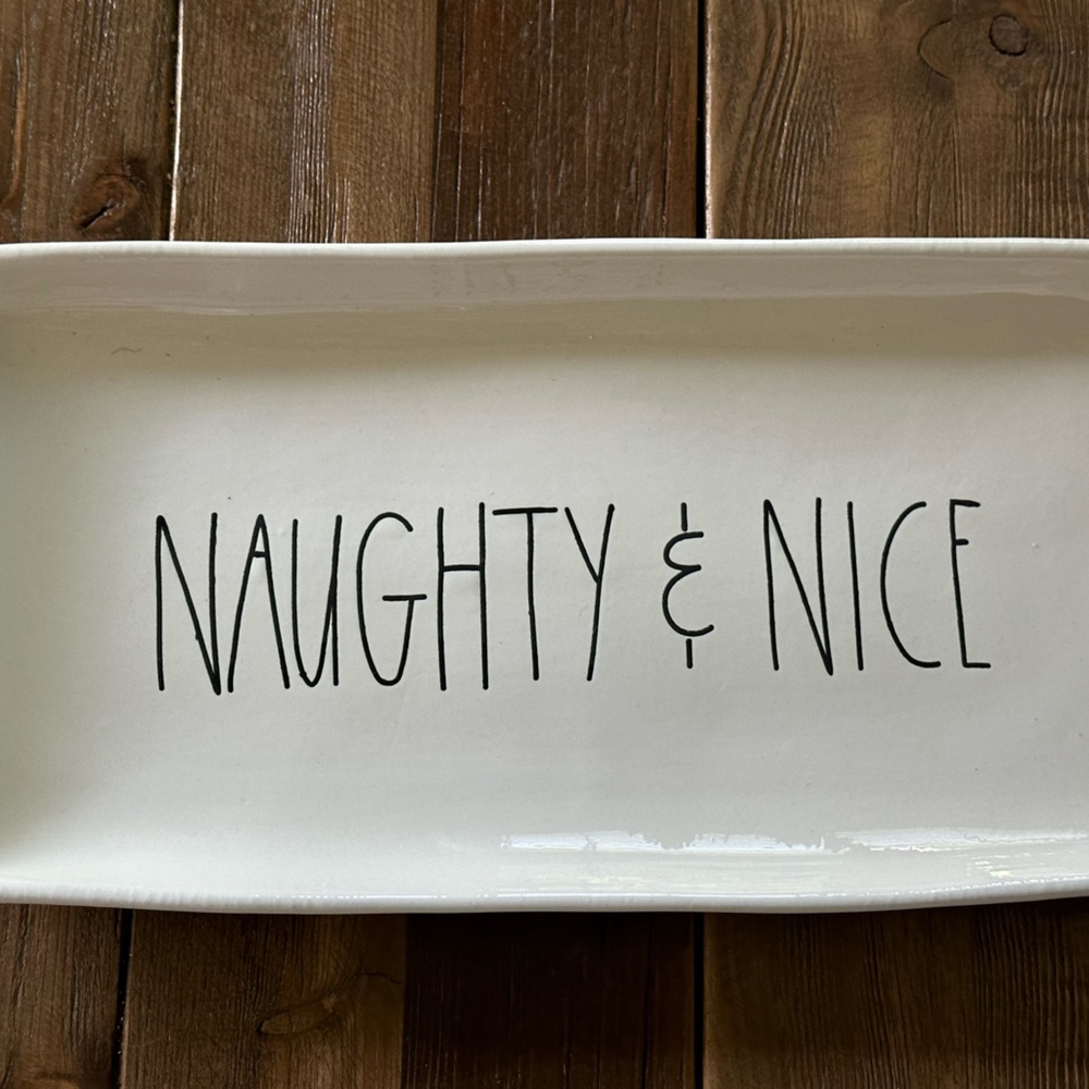 Original M stamped Naughty & Nice Rae Dunn tray